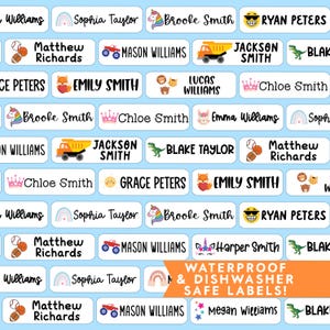 Kids Name Stickers, Kids Name Labels, Daycare Name Labels, Preschool Name Labels, Waterproof Name Labels, Back to School Gift for Kids