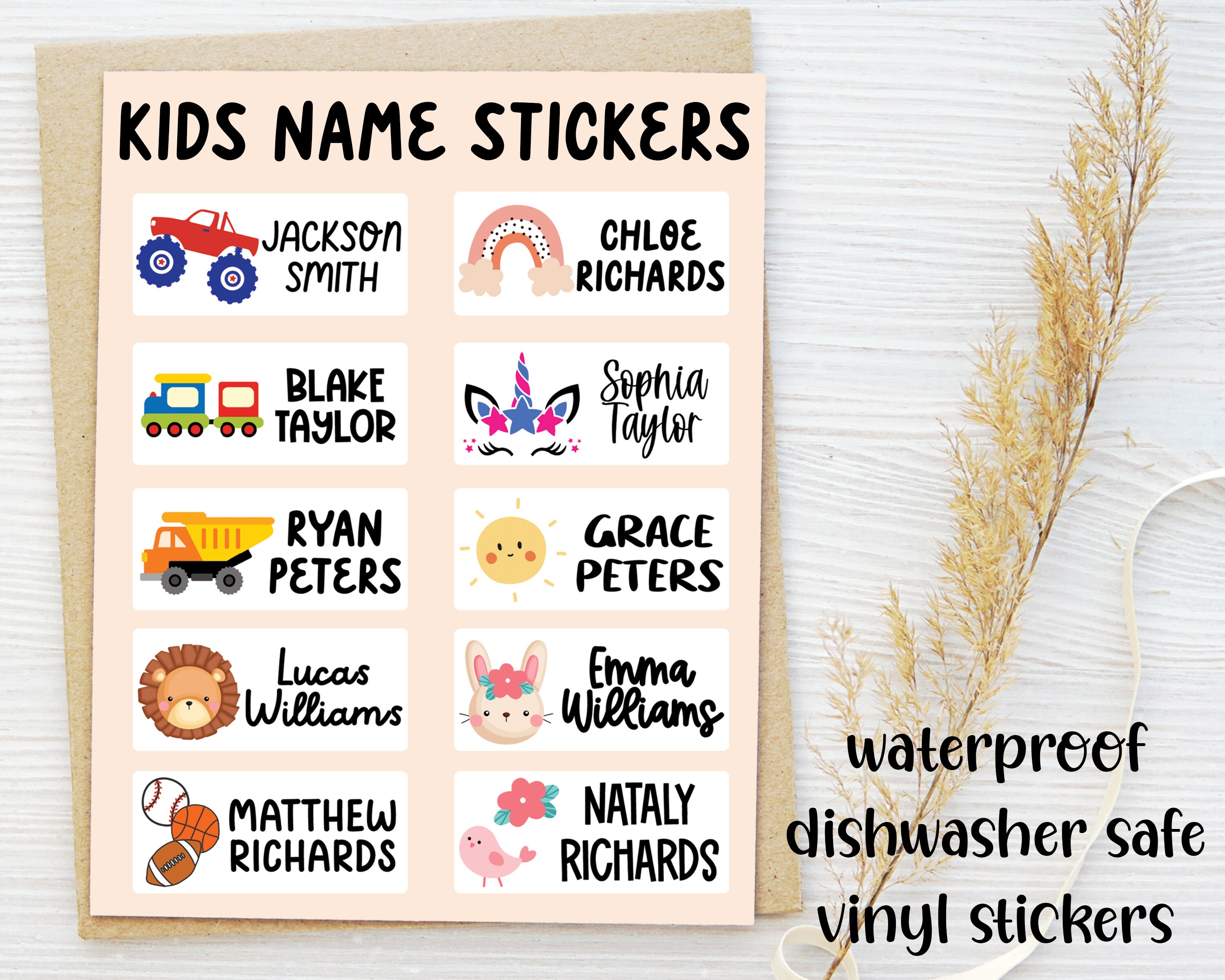 Kids Name Stickers and Iron on Labels Daycare Name Labels Etsy België