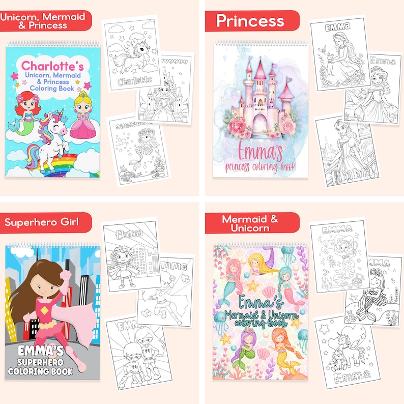 Personalized Kids Coloring Book, Custom Coloring Book for Kids Birthday Gift, Kids Christmas Gift, Toddler Busy Book, Kids Stocking Stuffer image 5