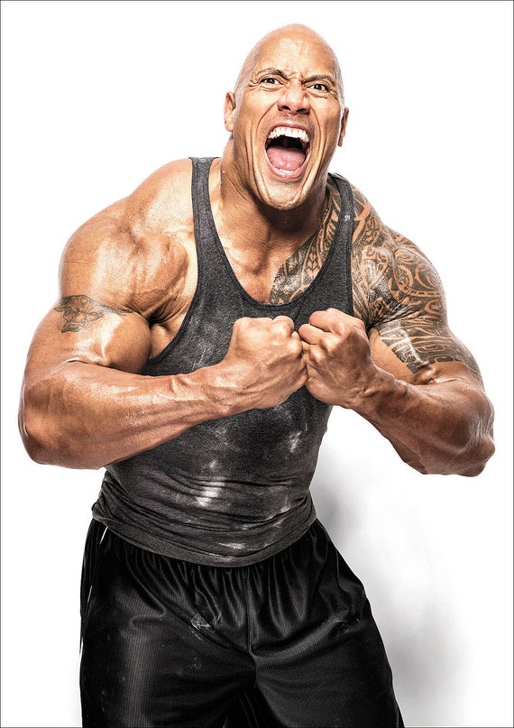 The Rock Poster Dwayne Johnson Muscle NEW 2018 Etsy