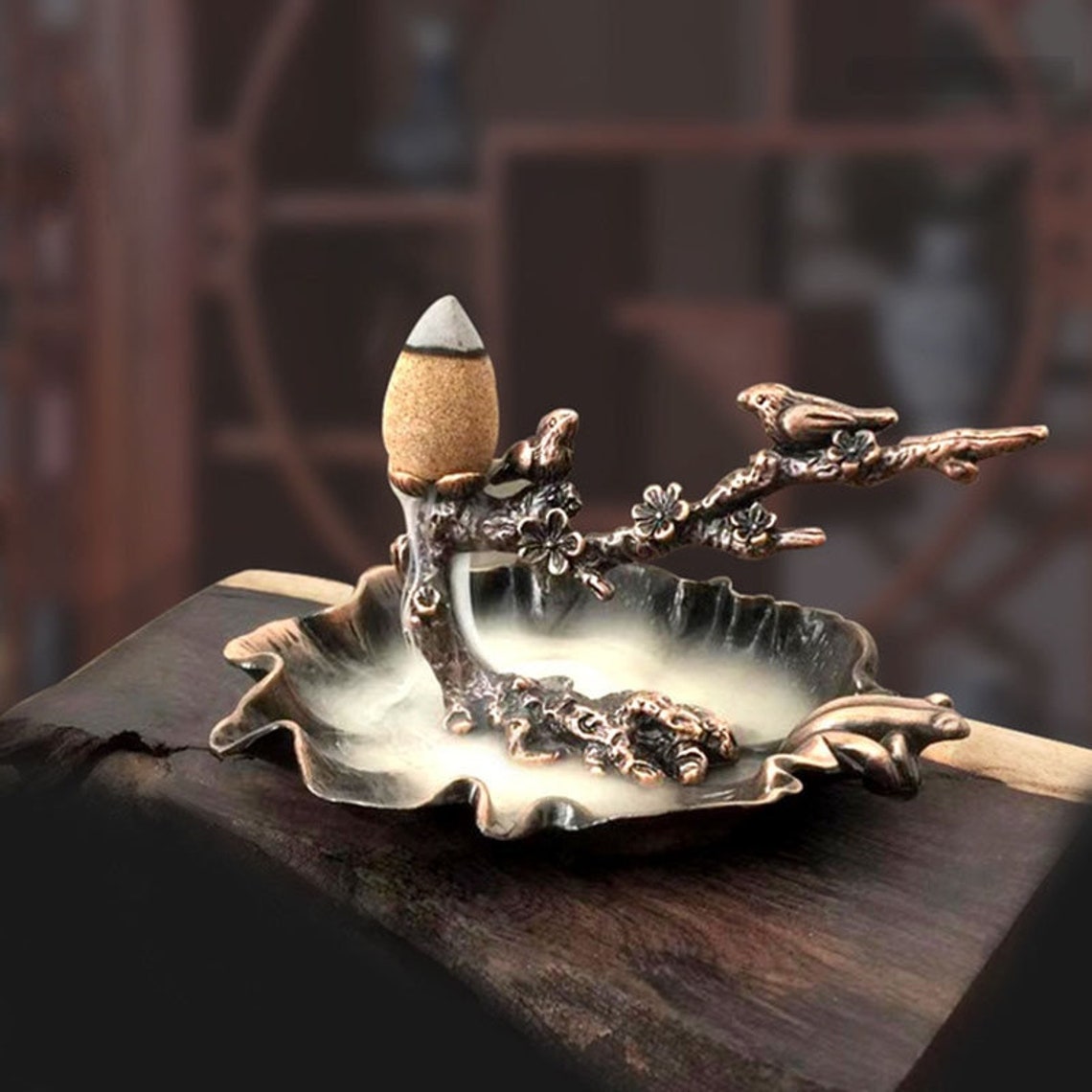 Birds on a branch Incense Holder Brass Copper Metal Incense Etsy