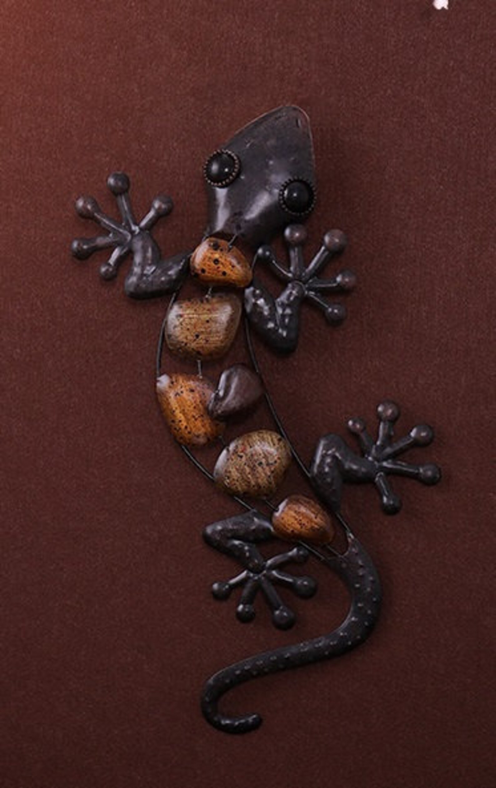 Metal Gecko Wall Decor 15 Lizard Outdoor Wall Hanging Etsy