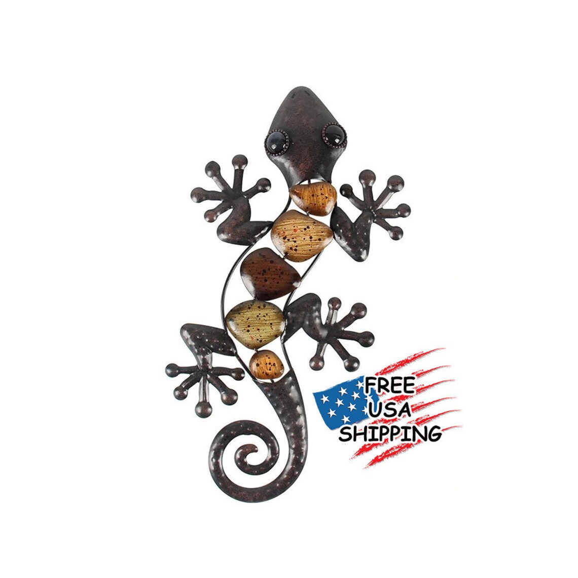 Metal Gecko Wall Decor 15 Lizard Outdoor Wall Hanging Etsy