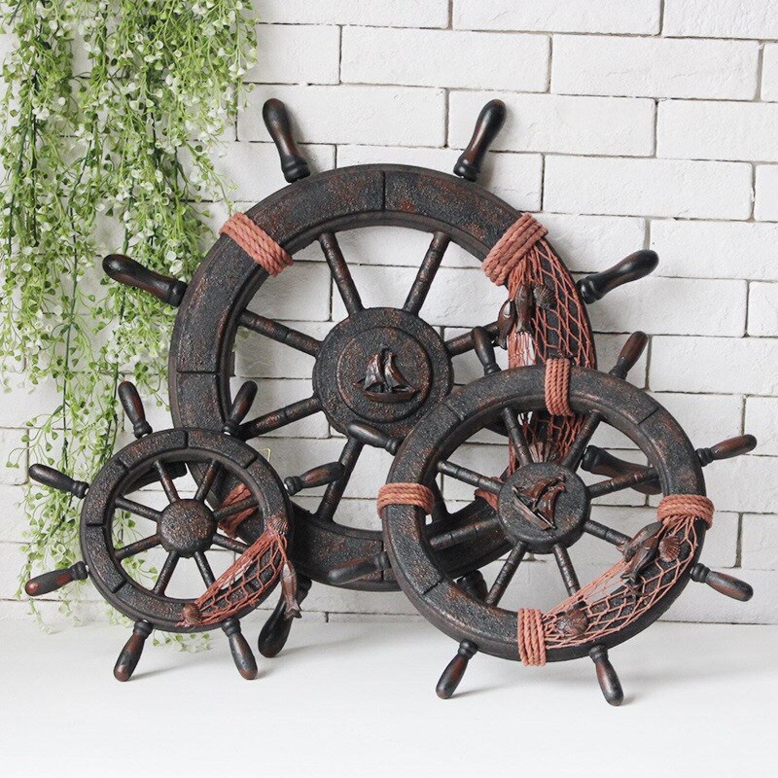 Wooden Ship's wheel & Anchor Decor Anchor Door Decor Etsy