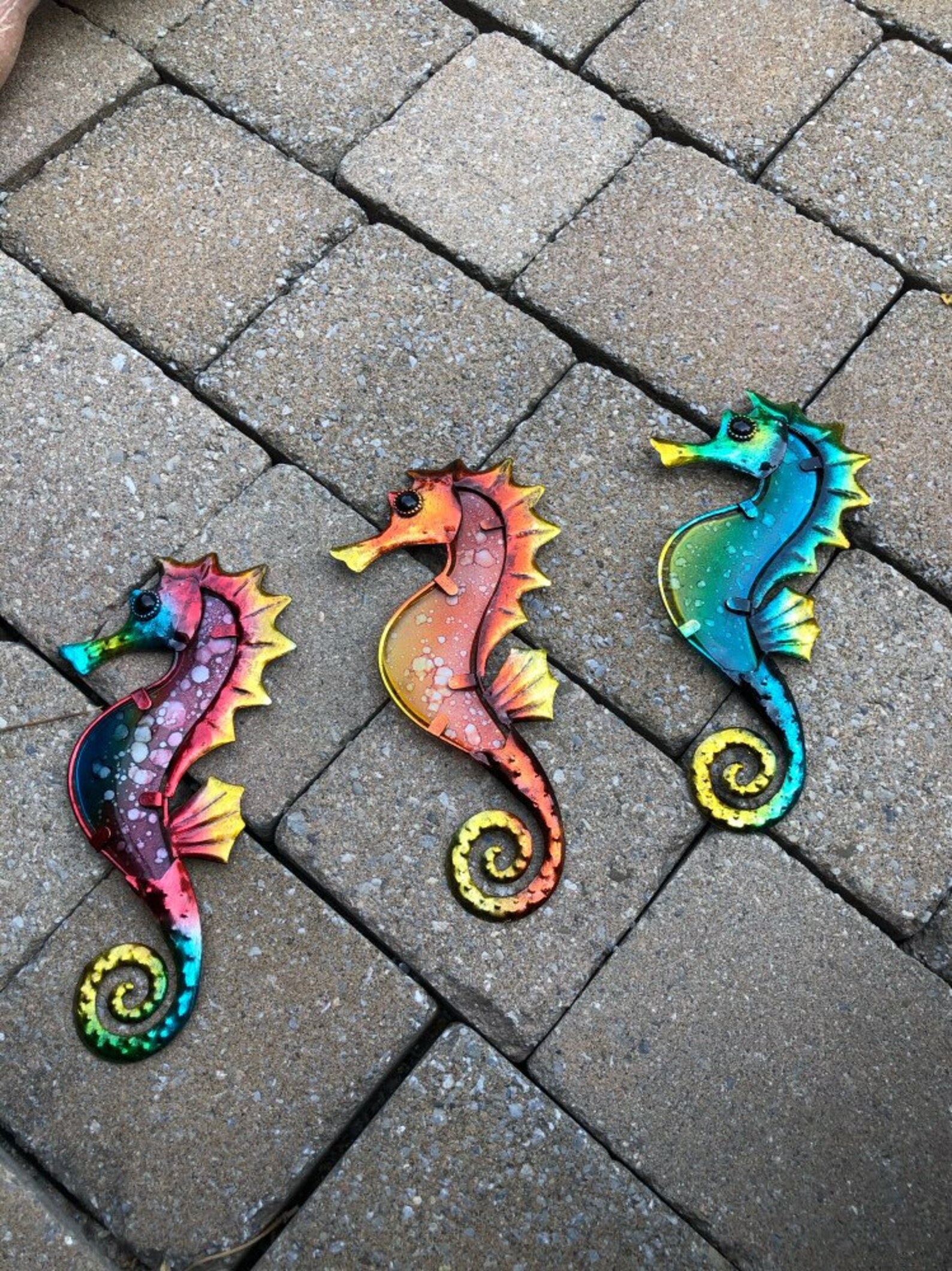 3pcs Metal Seahorse Wall Decor Seahorse Outdoor Wall Hanging Etsy