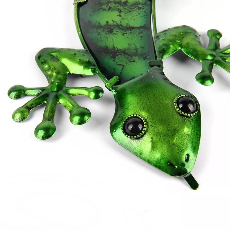 Metal Gecko Wall Decor 15 Lizard Outdoor Wall Hanging Etsy
