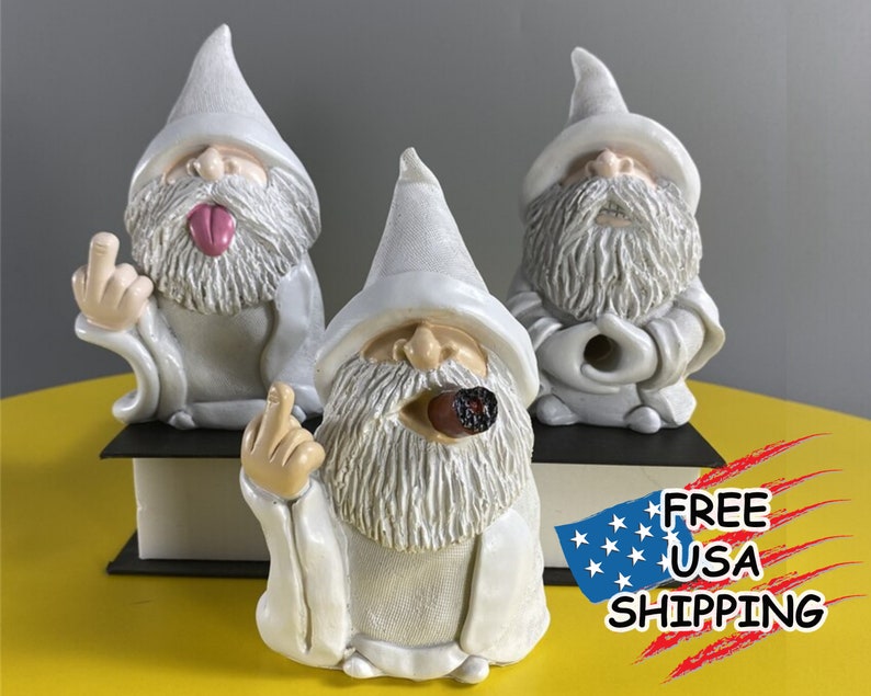 smoking gnome middle finger