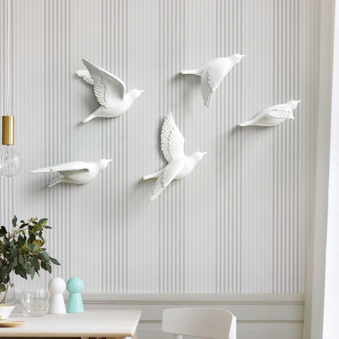 3D Bird Wall Decor Set of 5 3D Wall Decor Living Space Etsy