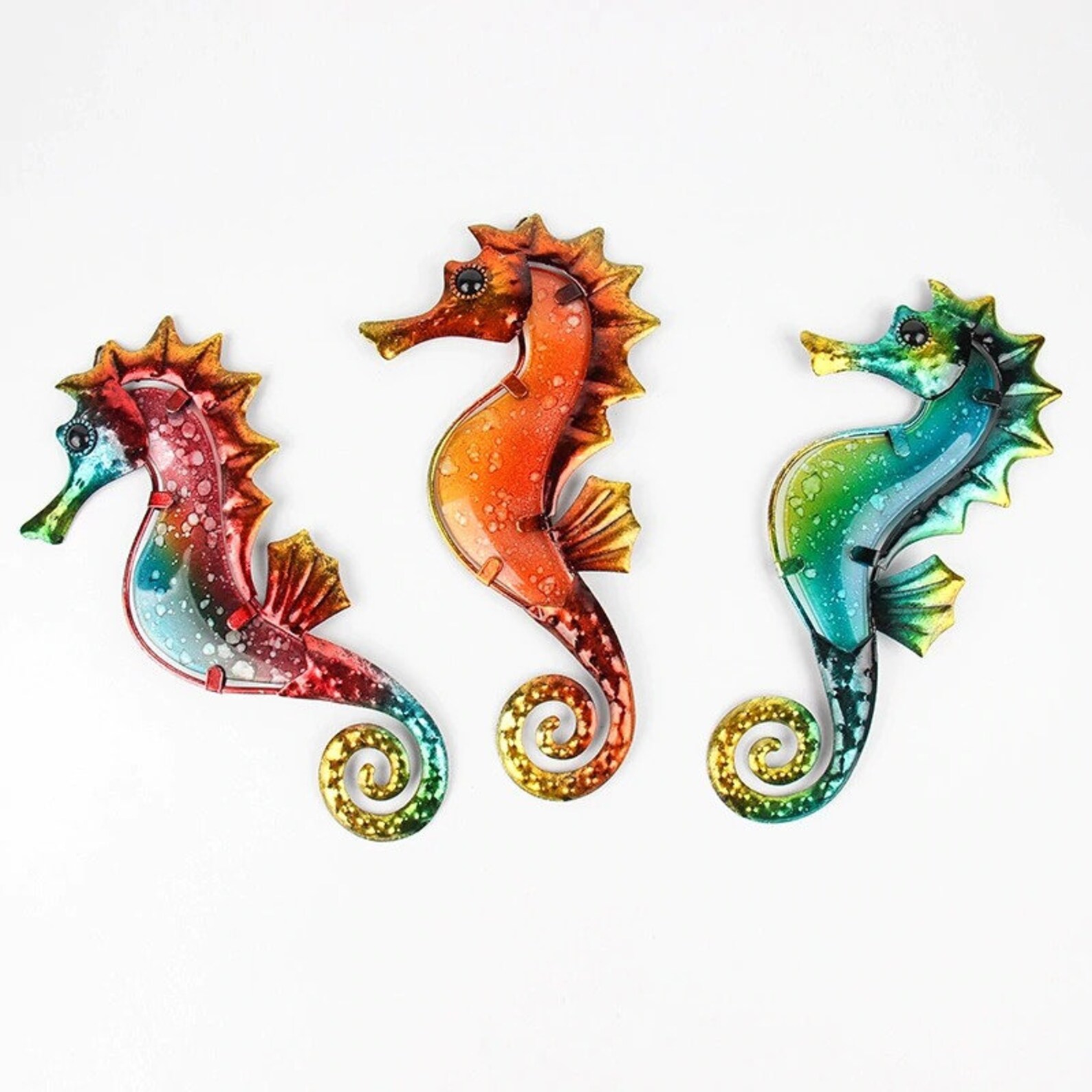 3pcs Metal Seahorse Wall Decor Seahorse Outdoor Wall Hanging Etsy