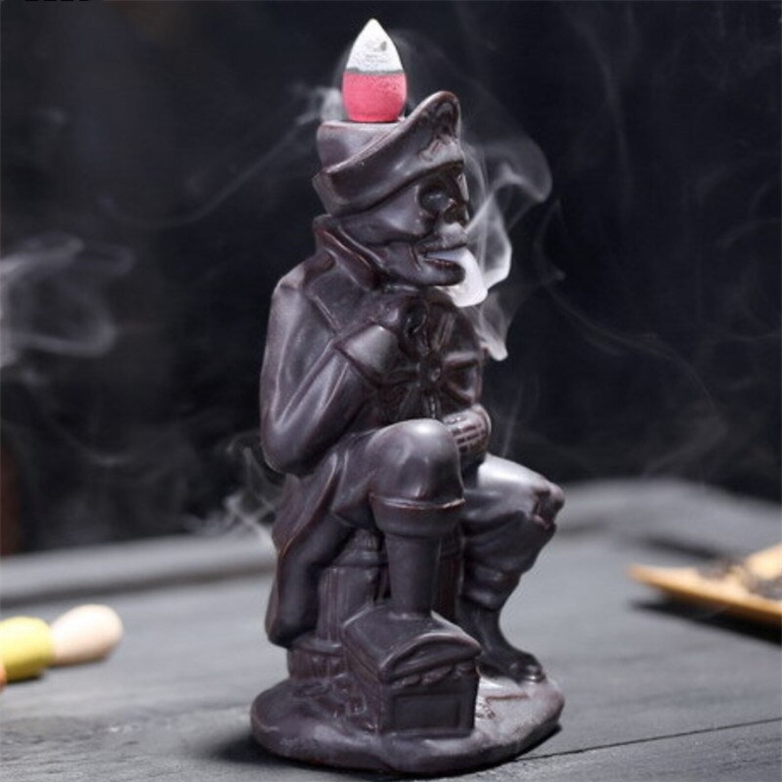 Ceramic Backflow Skull Incense Burner Ceramic Stick Cone Etsy