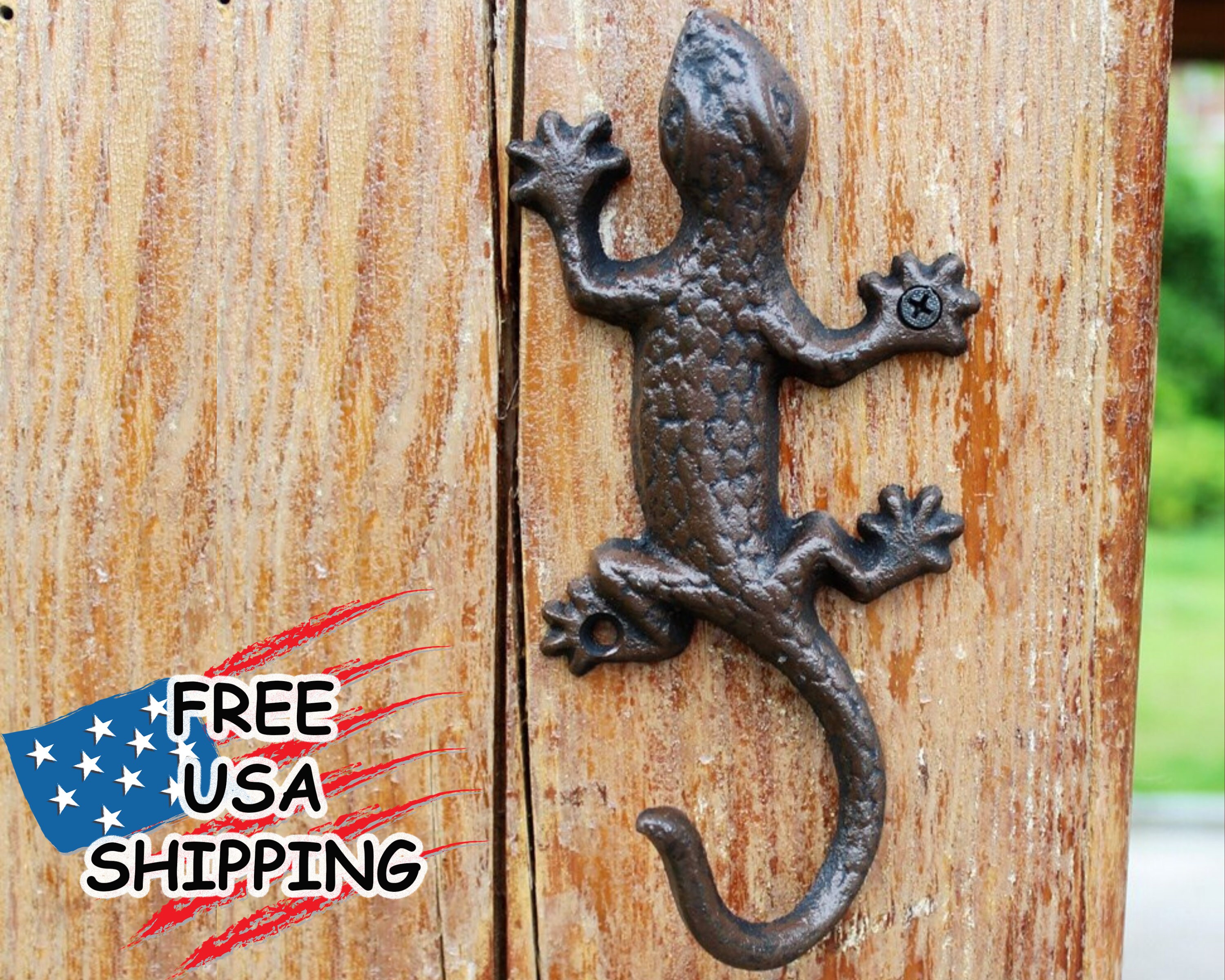 Iron Gecko Outdoor Wall Decor Lizard Outdoor Wall Hanging Etsy