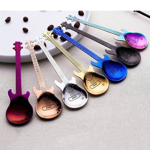 Stainless Steel Guitar Teaspoon Tea Ice Cream Coffee Dessert Spoon Tablewares W Stainless Steel Guitar Teaspoon Tea Ice Cream Coffee Dessert Spoon Tablewares W