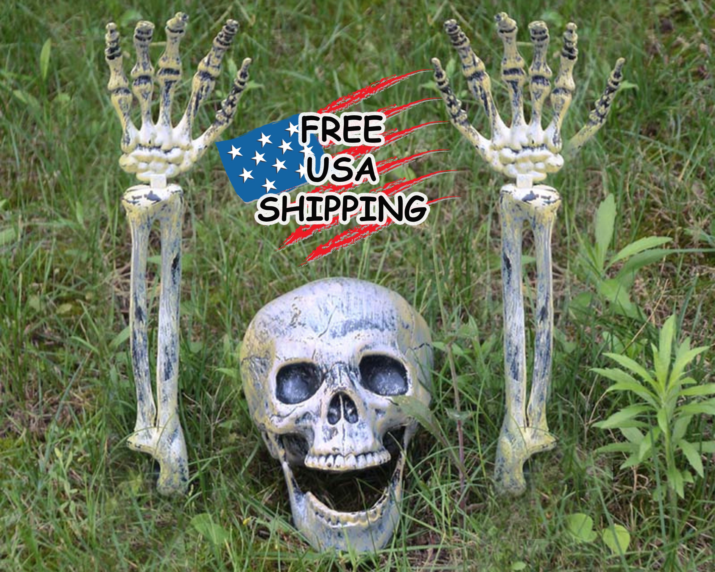 Halloween Lawn Skeleton Decor, Garden art, Halloween Decorations Outdoor, Vintage Halloween Decorations, Skeleton Statue, Horror Statue