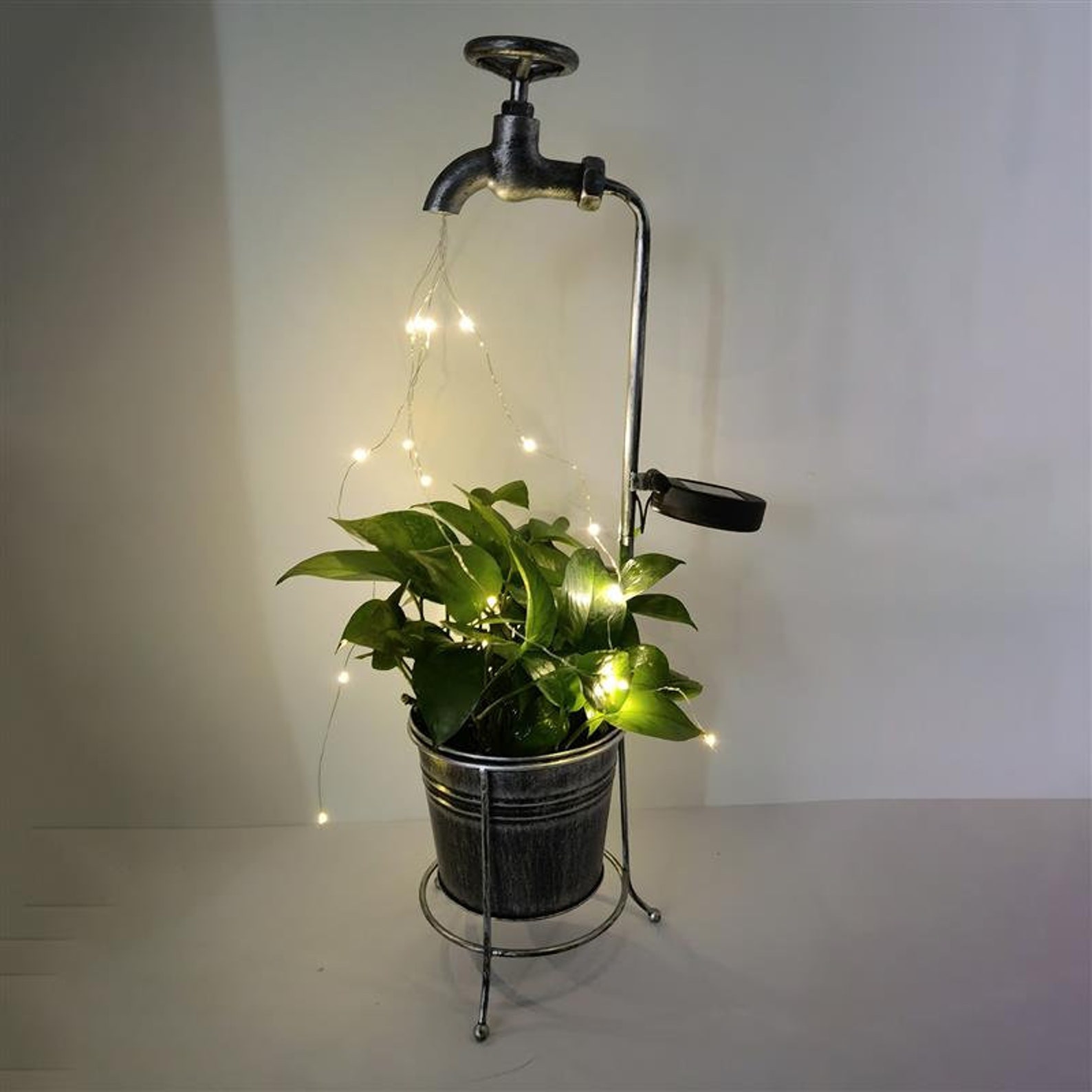 Outdoor Solar LED Tap and Bucket Fairy Planter Light Stream Etsy