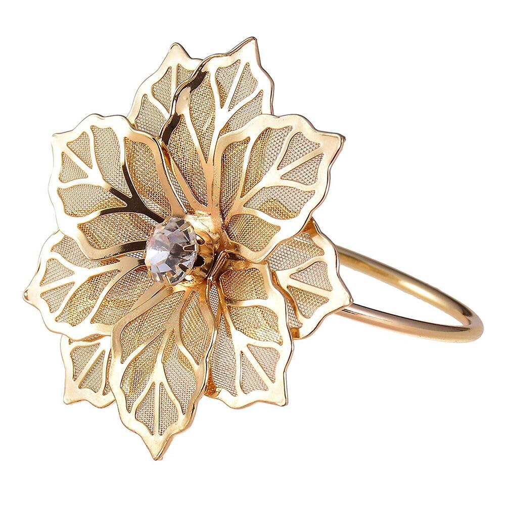 Gold/silver Flower Napkin Rings Wedding Napkin Rings Modern Etsy