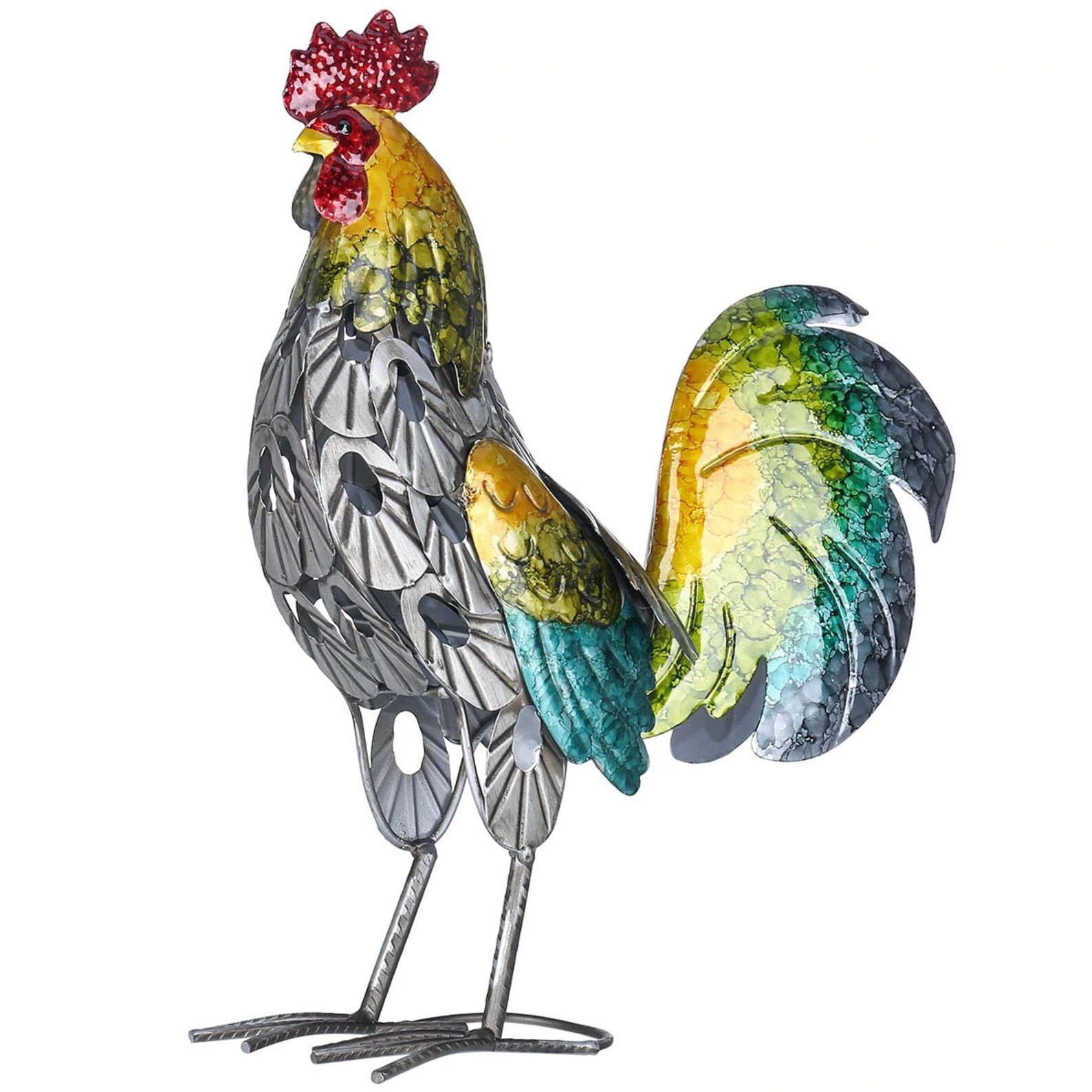 Metal Rooster Decor Metal Cockerel Garden Decor Metal Chicken Etsy
