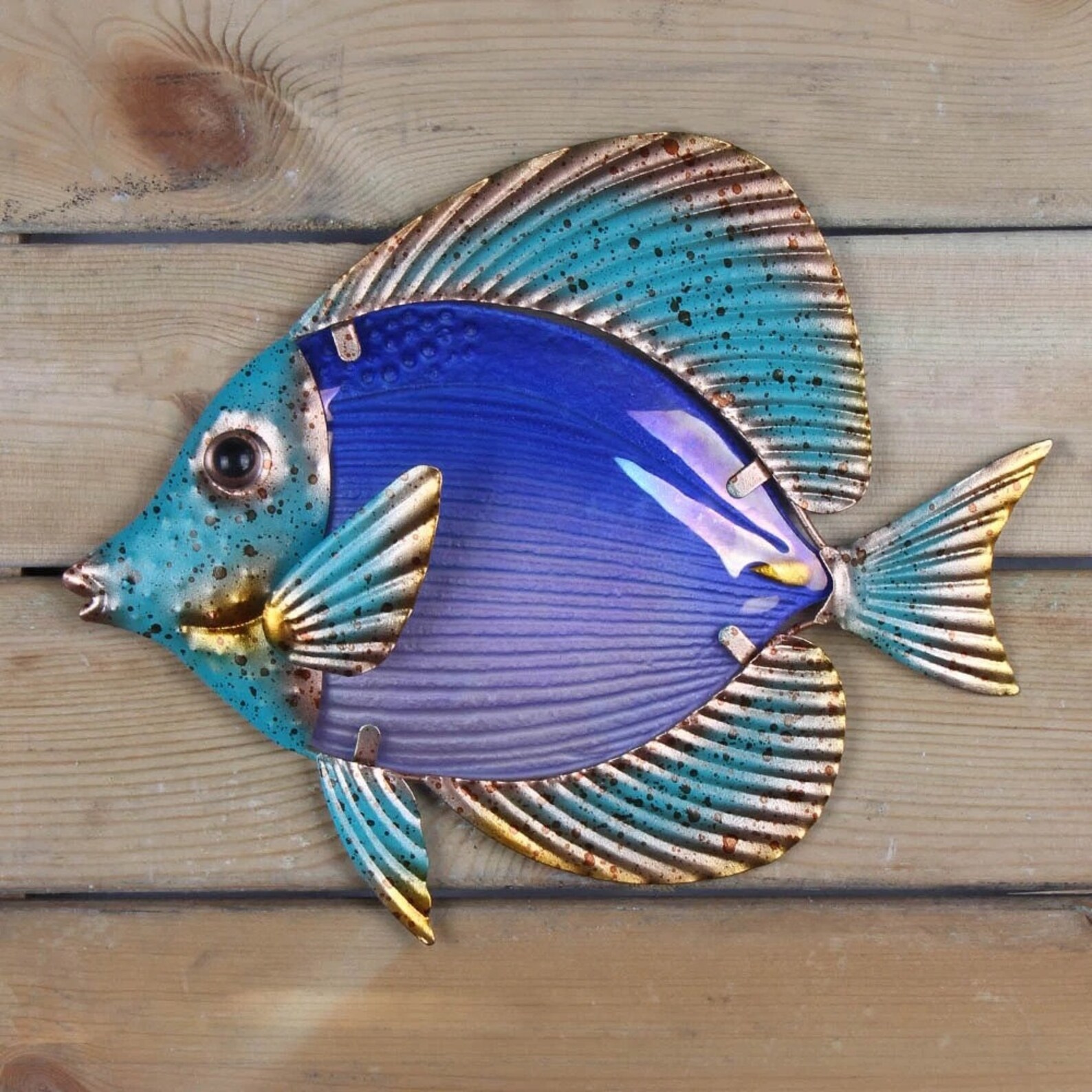 COLORFUL Nautical Fish Metal Wall Decor Fish Outdoor Wall | Etsy