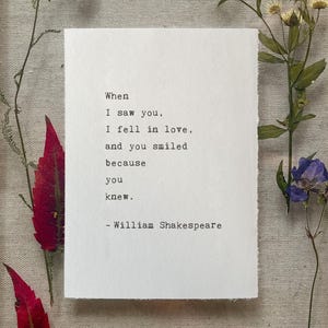 Citazione personalizzata del drammaturgo William Shakespeare, poesia ispiratrice, regalo scritto a macchina, scrittore di poesia inglese, attore, sulla macchina da scrivere degli anni '20