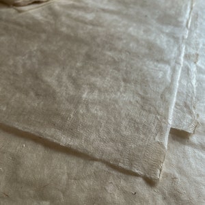 Handmade artisan nepalese Paper, natural textured with deckle edges ethically produced with plant fibers from self regenerating lokta bush image 2