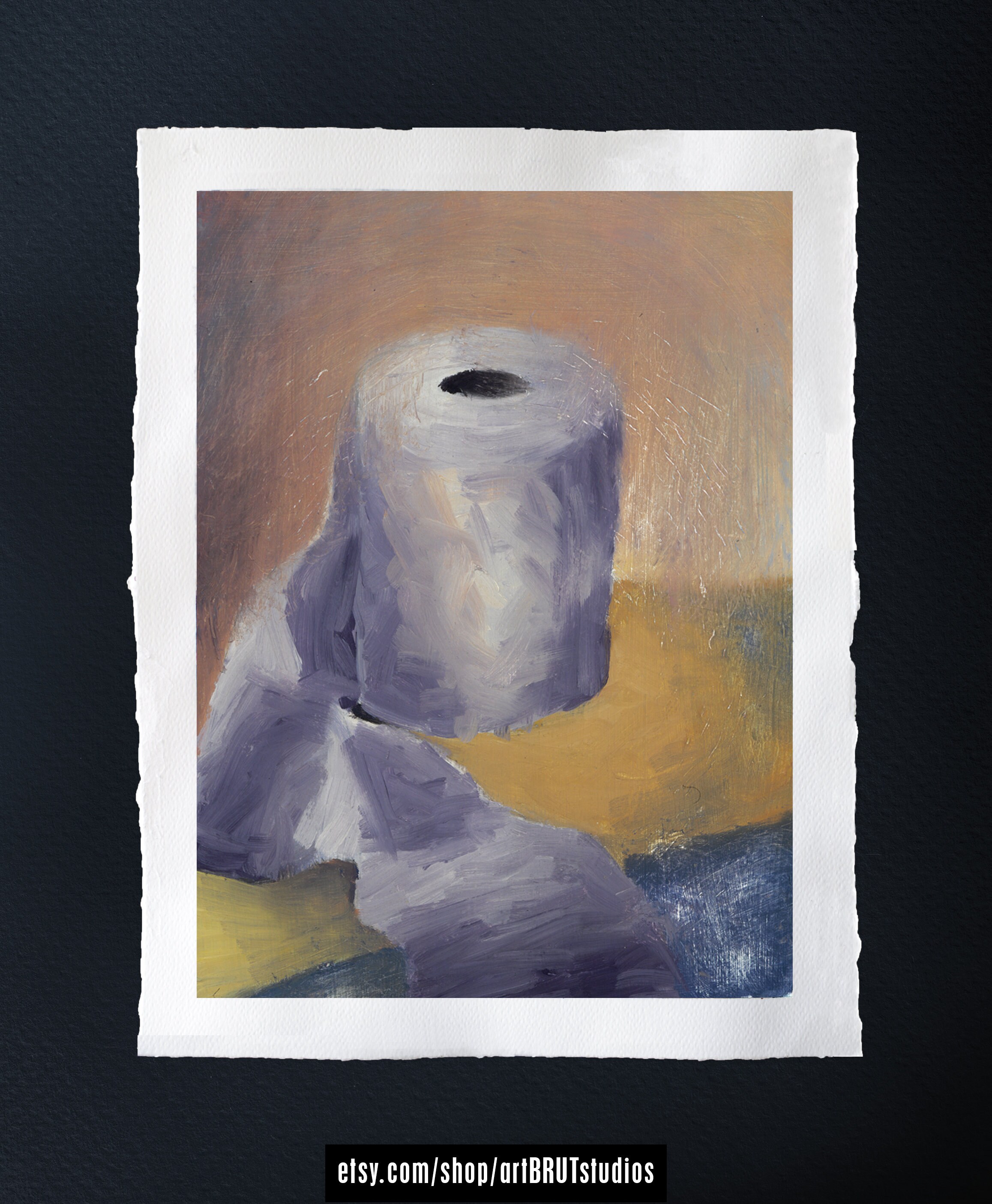 Toilet Paper Original Oil painting on paper sold by artist Etsy