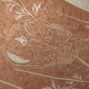 Sparrow copper ink linoprint on Hahnemuhle etched paper