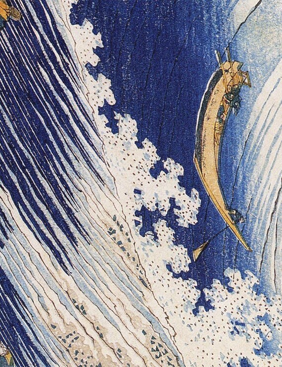 Vintage Japan Marine Woodblock 1883 Ukiyo-e Physical Art Print