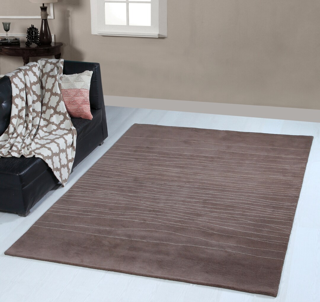 Thick Wool Ribbed Rug Large Thick Wool Rug - Etsy