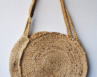 Crochet Bags Jute Handmade Handmade Jute Shoulder Bag with Braids Boho Designs Indian Handcraft Braided Jute Bags