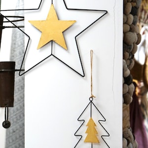 Metal star black gold decor gold decoration metal star Christmas window decoration