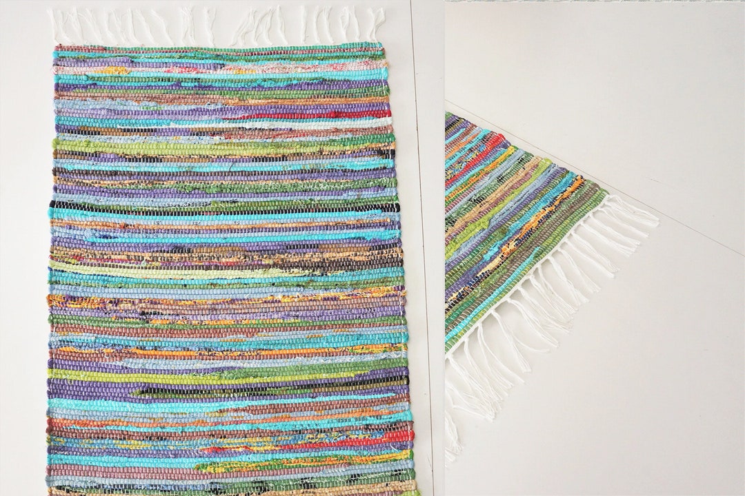 Cotton Rug Small Medium Multicolour Goodweave Chindi Recycled Rag Rug ...