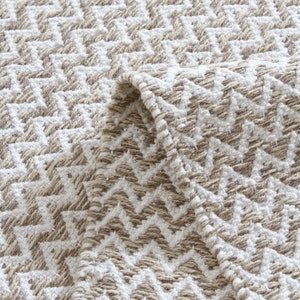 Minimal Boho Rug Rug Floor Mat Runner Indoor Kitchen Moroccan Boho Bathroom Living Room Bed Beige White Tassles Cotton Woven