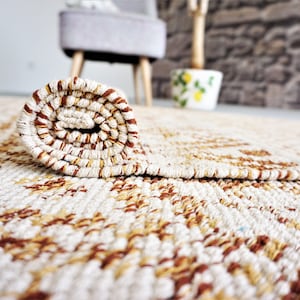 Scandinavian cotton rug handwoven for living room cushion cover handwoven