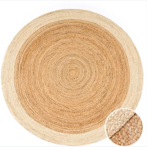 4x4 Ft Natural Handmade Jute Rug, Natural Fiber Rug, Round Jute Rug, Jute Rug, Round Rug, Eco Friendly Rug