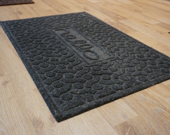 Hello Vilten Deurmat - Grijsbruine Deurmat - Mat - Deurmat voor binnen/buiten - Gerecycleerde PVC-mat -60 x 40 cm