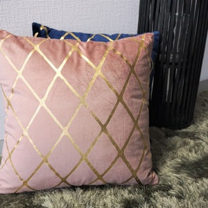 Samt Kissen Gold Geometrisches Designs 45x45 cm ca.