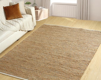 Large rug - Jute floor rug - Handmade natural jute rug - Boho rug - Chindi rug - Eco friendly rug