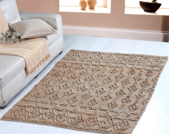 Tapis rectangulaire en jute pour salon, chambre d'enfant, taille 140 x 200 cm