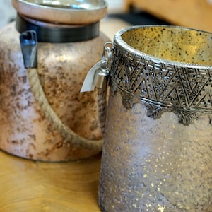Lantern tealight holder COPPER brown-gold nature autumn winter shabby country house