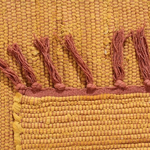 Handgewebter Läufer-Teppich – Boho Flurteppich, Langer Baumwoll-Läufer für Flur & Küche