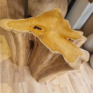 Table en teck en bois massif faite à la main - Table à manger rustique, plateau de table en bois naturel