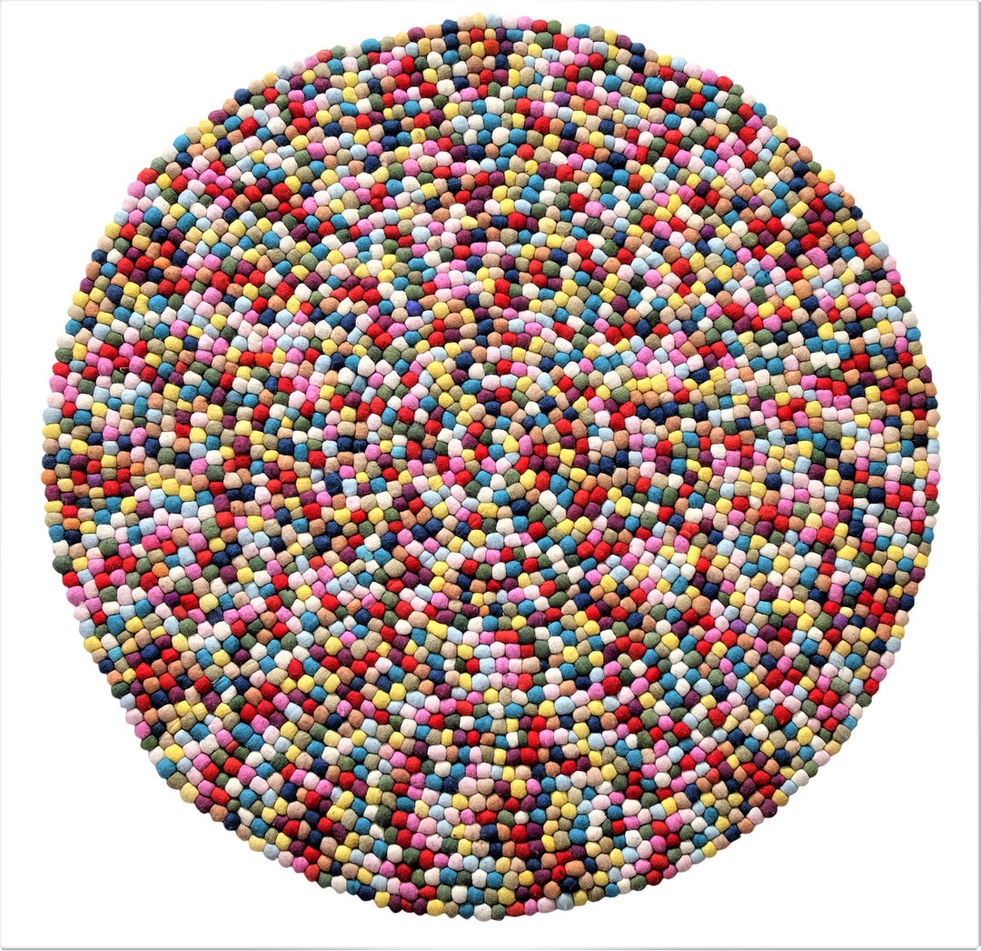 Ball Rug Model Felt Ball Rugs 90 Cm Playmat, Rugs 100% Wool (free Shipping Within ...