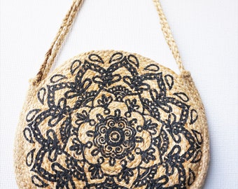 Crochet Bags Jute Handmade Handmade Jute Shoulder Bag with Braids Boho Designs Indian Handcraft Braided Jute Bags
