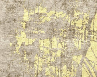 Hand Knotted Indo Tibet Rug - Wool Rug Silk Rug - Ideal for Bedroom, Custom Rug, Wool Rug Living Room
