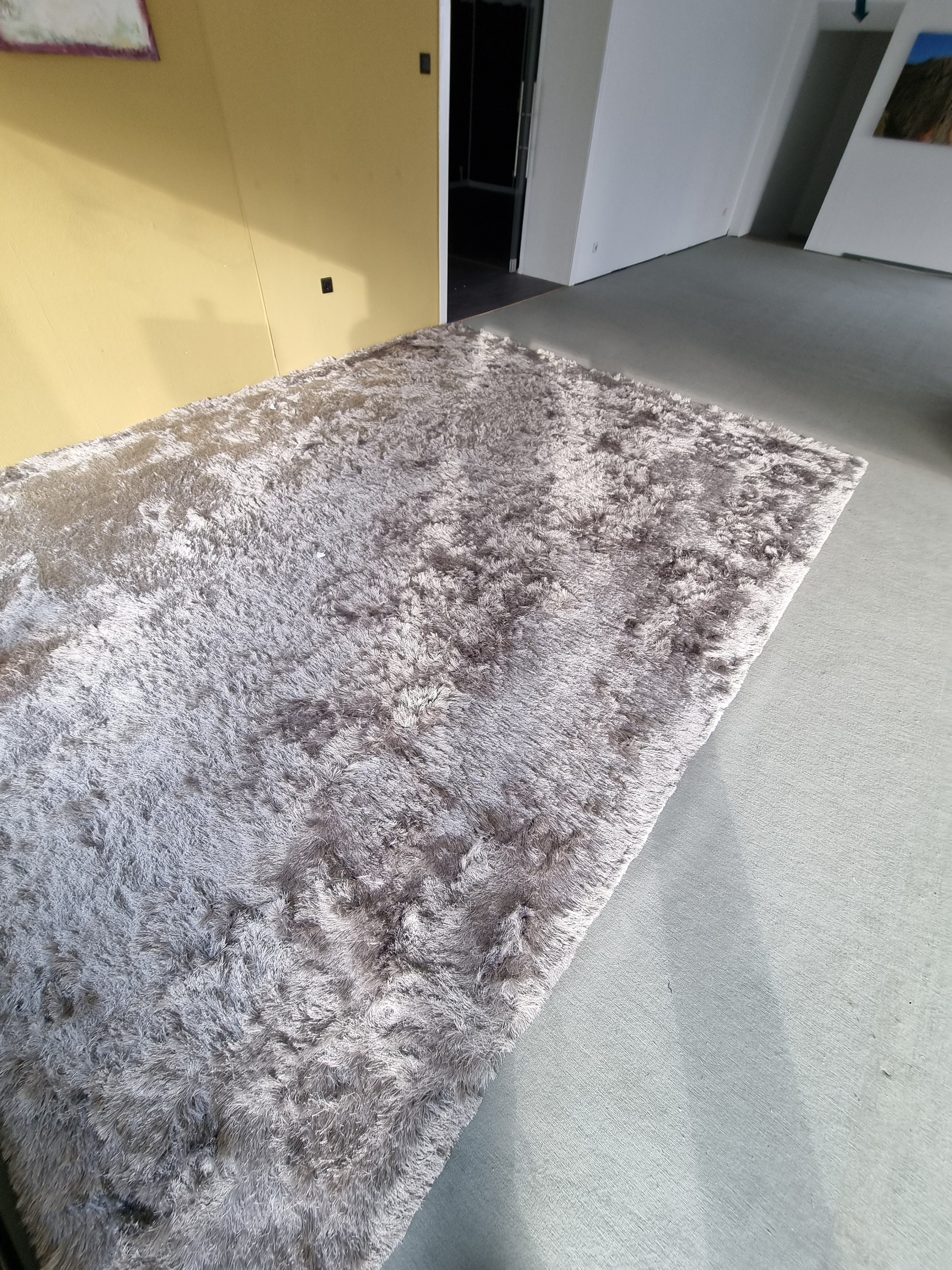 Large area rug for Livingroom Shine Polyester Carpet Rug plain Colored Shading Pattern Polyester Cotton Handmade Carpet