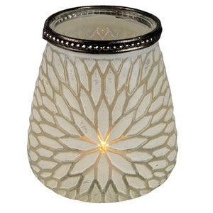 glass Glass lanterns with a metal rim