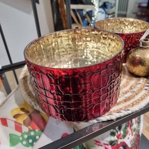 GLASS CANDLE HOLDERS home Decor Red Glass Round Tea Light Holder