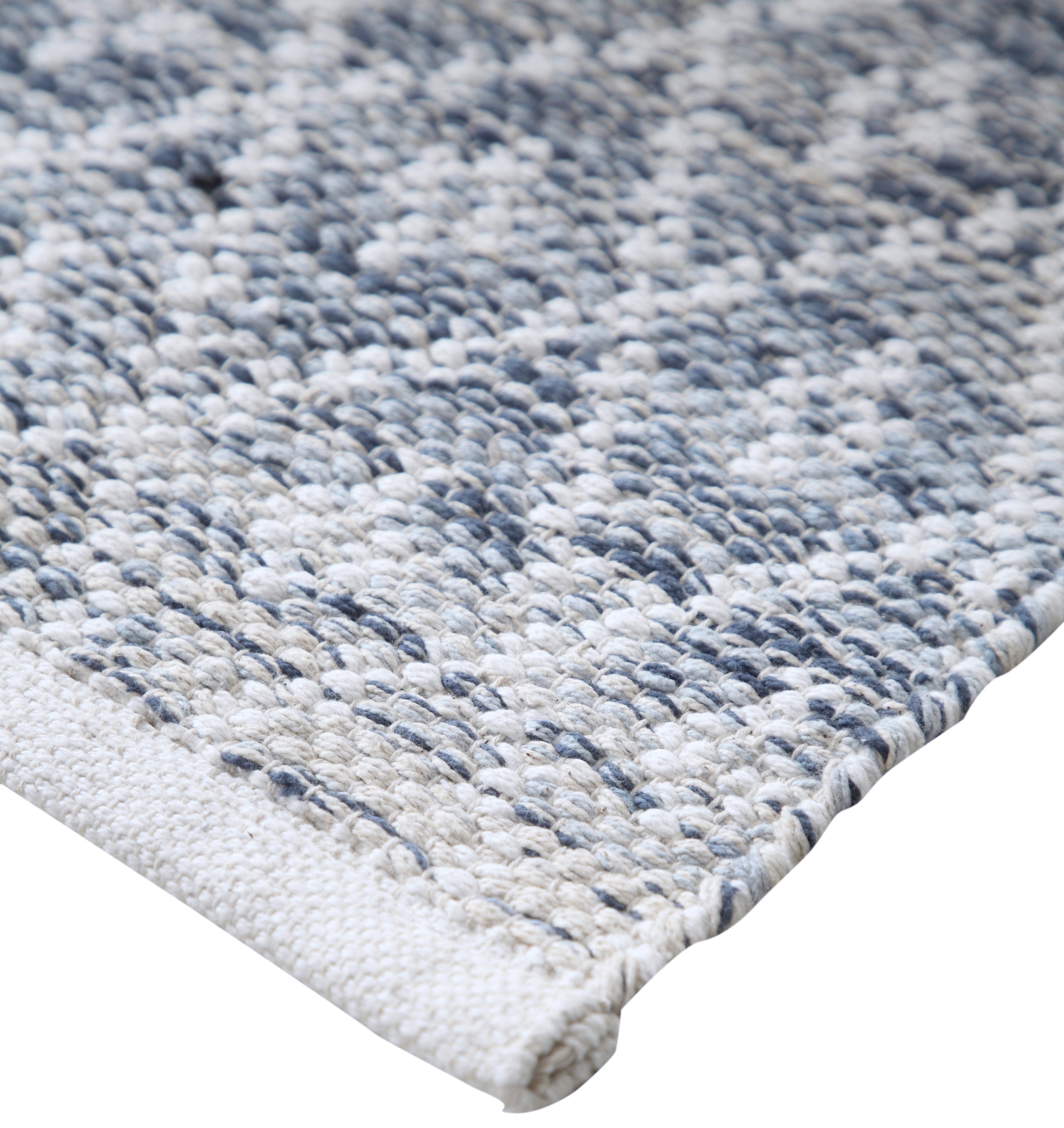 Hand Woven Cotton Area Rug Blue Color Diamond Design Rug - Etsy