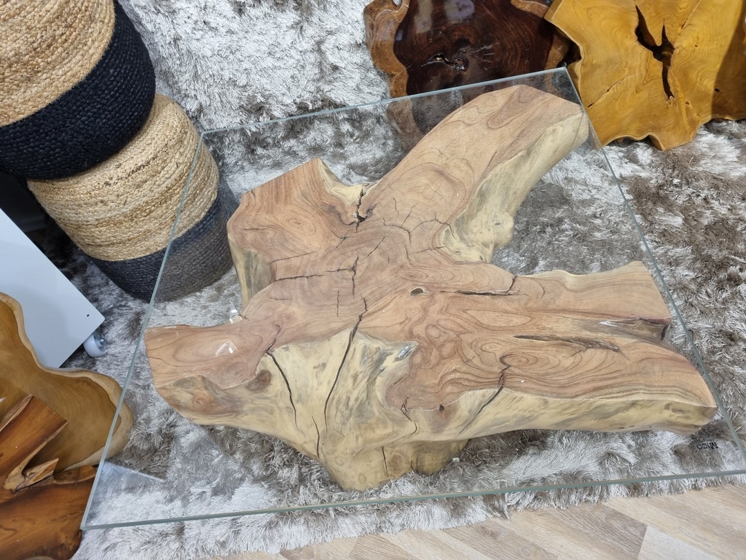 Root Table Solid Coffee Table Teak Wood Side Table Root Wood - Etsy UK