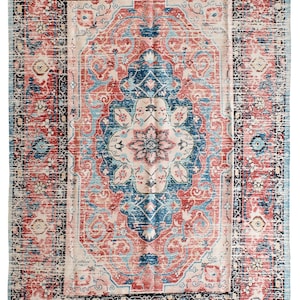Outdoor Rug Patio Balcony Waterproof, Neutral Coastal Rug Beige Blue, Modern Wave Acrylic Rug, Garden Terrace Carpet, Large Small Rug