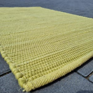 Kleiner handgewebter Baumwolle Teppich, Badezimmerteppich, Duschteppich, Küchenteppich, Schlafzimmerteppich Grünerteppich Gelberteppich